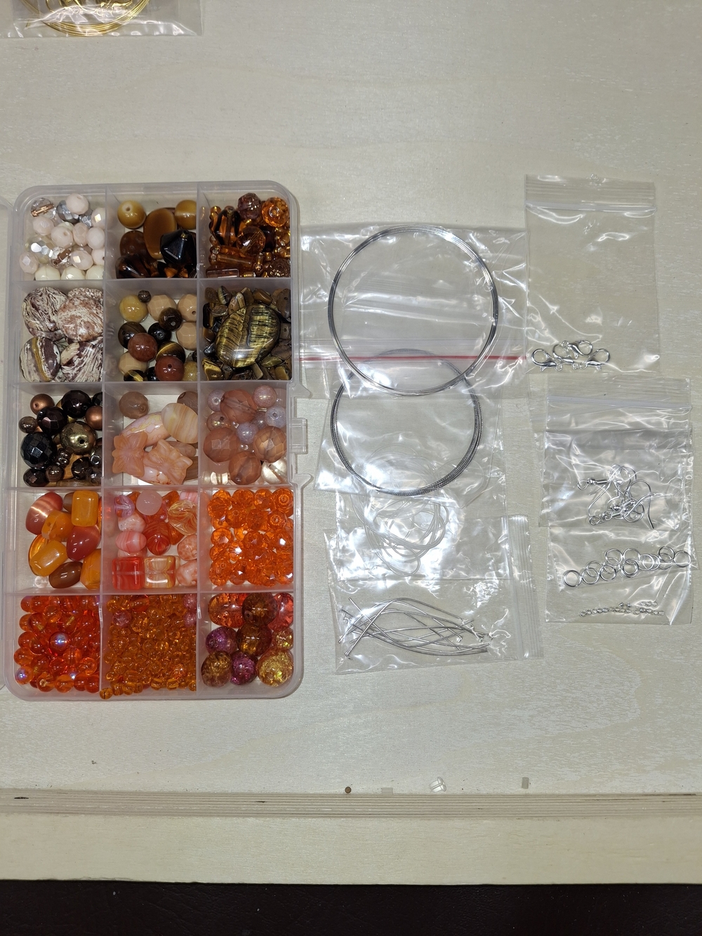 Bead Jewelry Making Kit with Orange and Brown Accent Beads